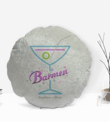 Kişiye Özel İsimli Barmen Tasarımlı Dekoratif Kırlent Yastık-2
