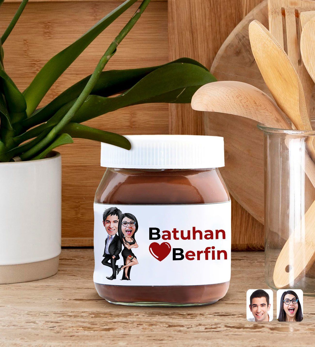 BK Gift Sevgiliye Özel İsimli ve Karikatürlü Nutella 400gr., Sevgiliye Hediye, Sevgililer Günü Hediye, Doğum Günü Hediyesi-9
