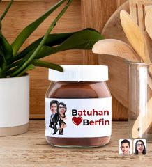 BK Gift Sevgiliye Özel İsimli ve Karikatürlü Nutella 400gr., Sevgiliye Hediye, Sevgililer Günü Hediye, Doğum Günü Hediyesi-9
