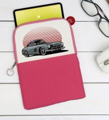 BK Gift Klasik Araç Tasarımlı Taşınabilir Koruyucu Tablet Kılıfı & Organizer Çanta - Pembe-9