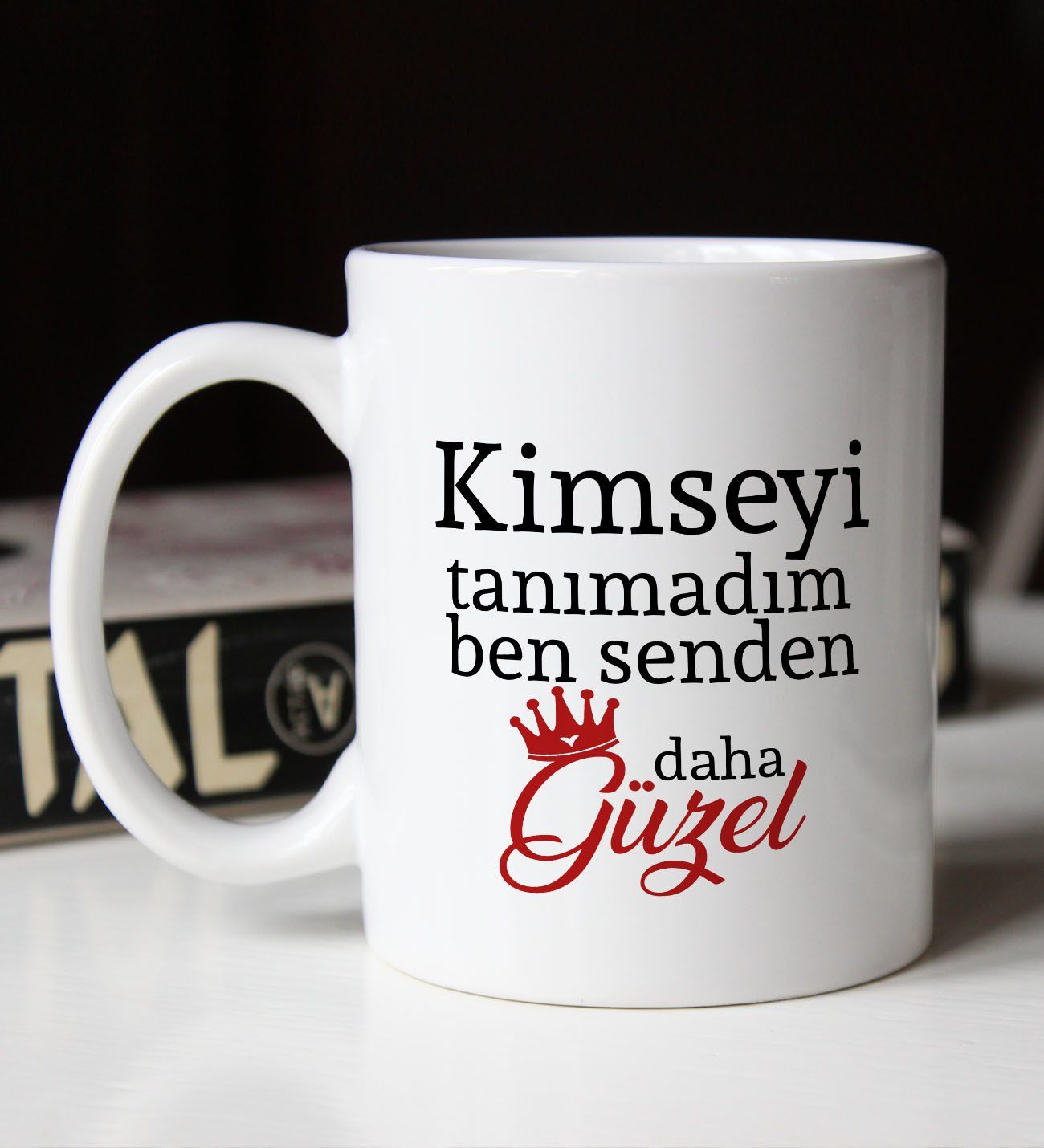 BK Gift Kimseyi Tanımadım Ben Tasarımlı Beyaz Kupa Bardak Arkadaşa Hediye , Doğum Günü Hediyesi-4