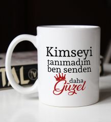 BK Gift Kimseyi Tanımadım Ben Tasarımlı Beyaz Kupa Bardak Arkadaşa Hediye , Doğum Günü Hediyesi-4
