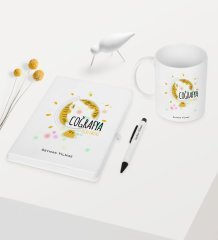 Kişiye Özel Coğrafya Öğretmeni Temalı Beyaz Defter Kalem Kupa Seti - 3