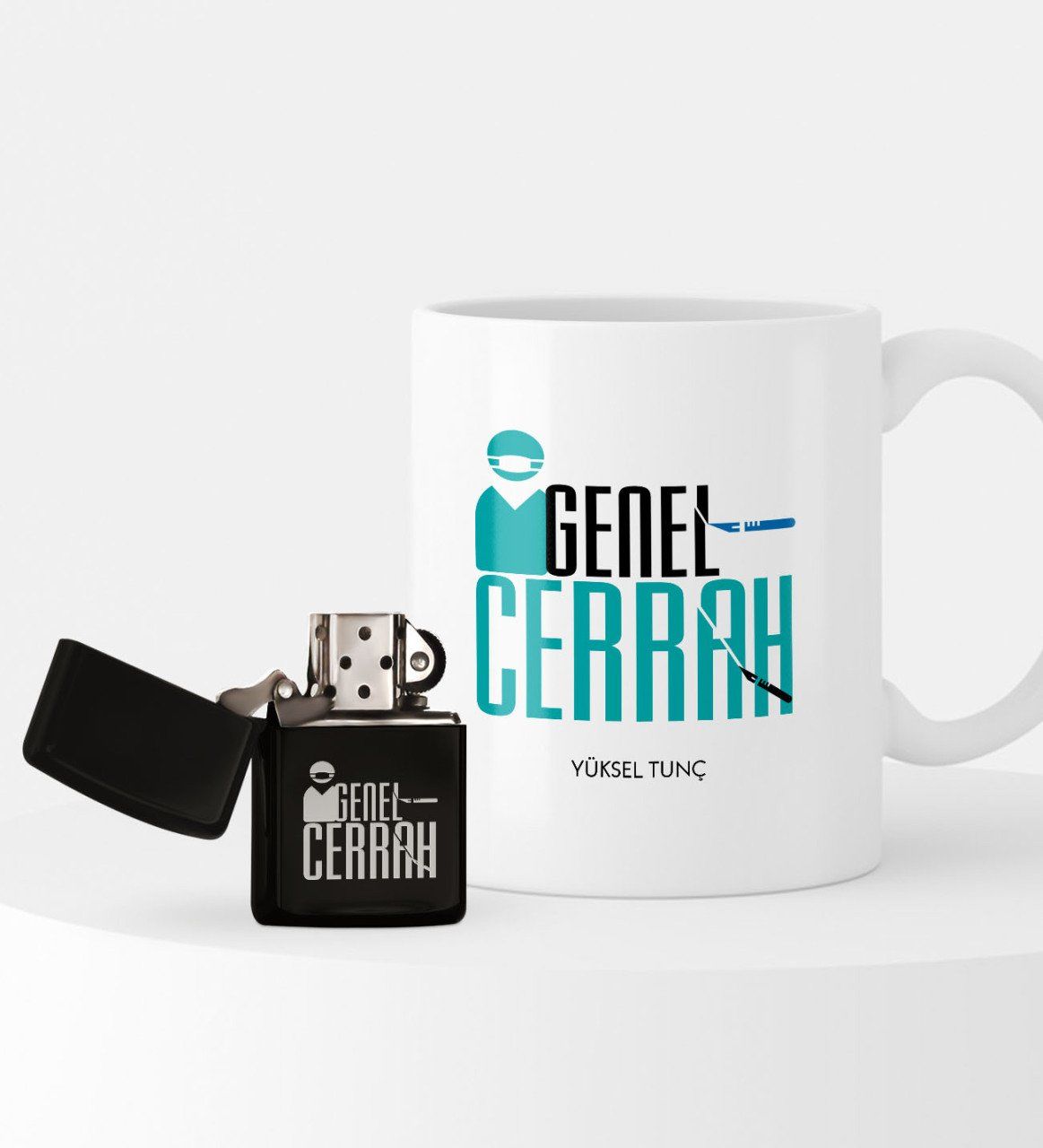 Kişiye Özel Genel Cerrah Çakmak ve Kupa Seti - 2