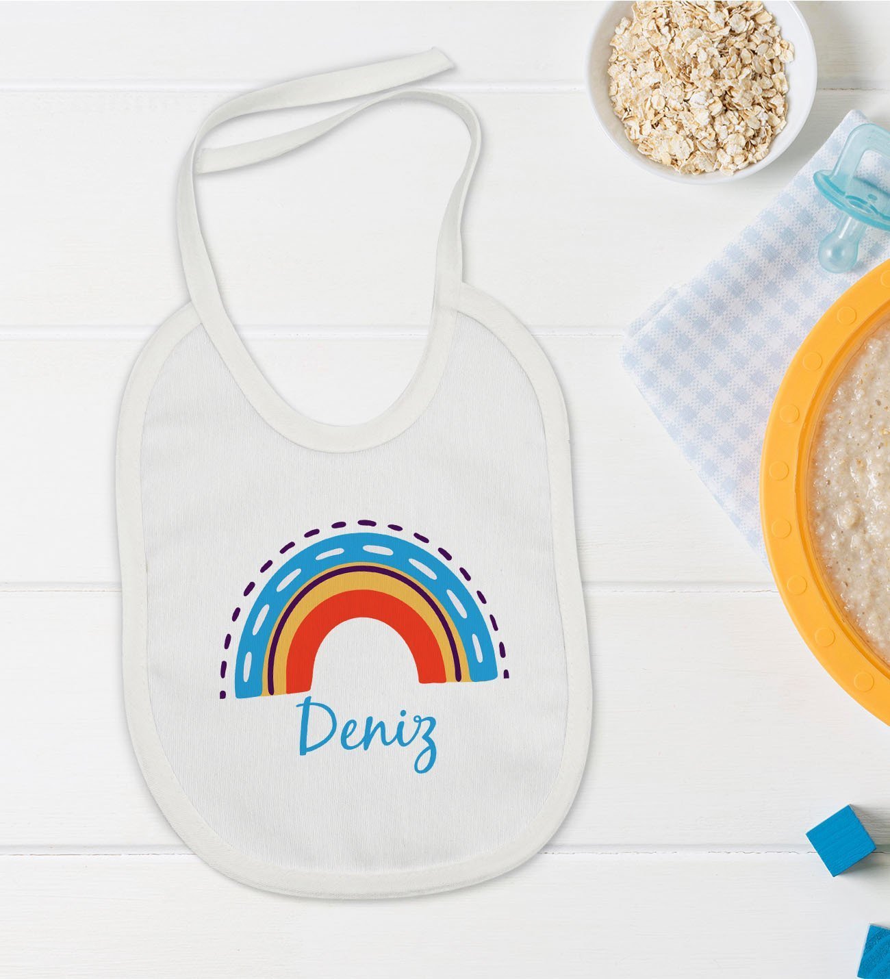 BK Kids Kişiye Özel İsimli Bebek Mama Önlüğü - Model 2