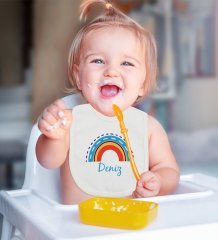 BK Kids Kişiye Özel İsimli Bebek Mama Önlüğü - Model 2