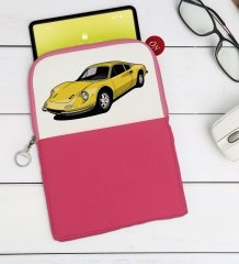 BK Gift Klasik Araç Tasarımlı Taşınabilir Koruyucu Tablet Kılıfı & Organizer Çanta - Pembe-7