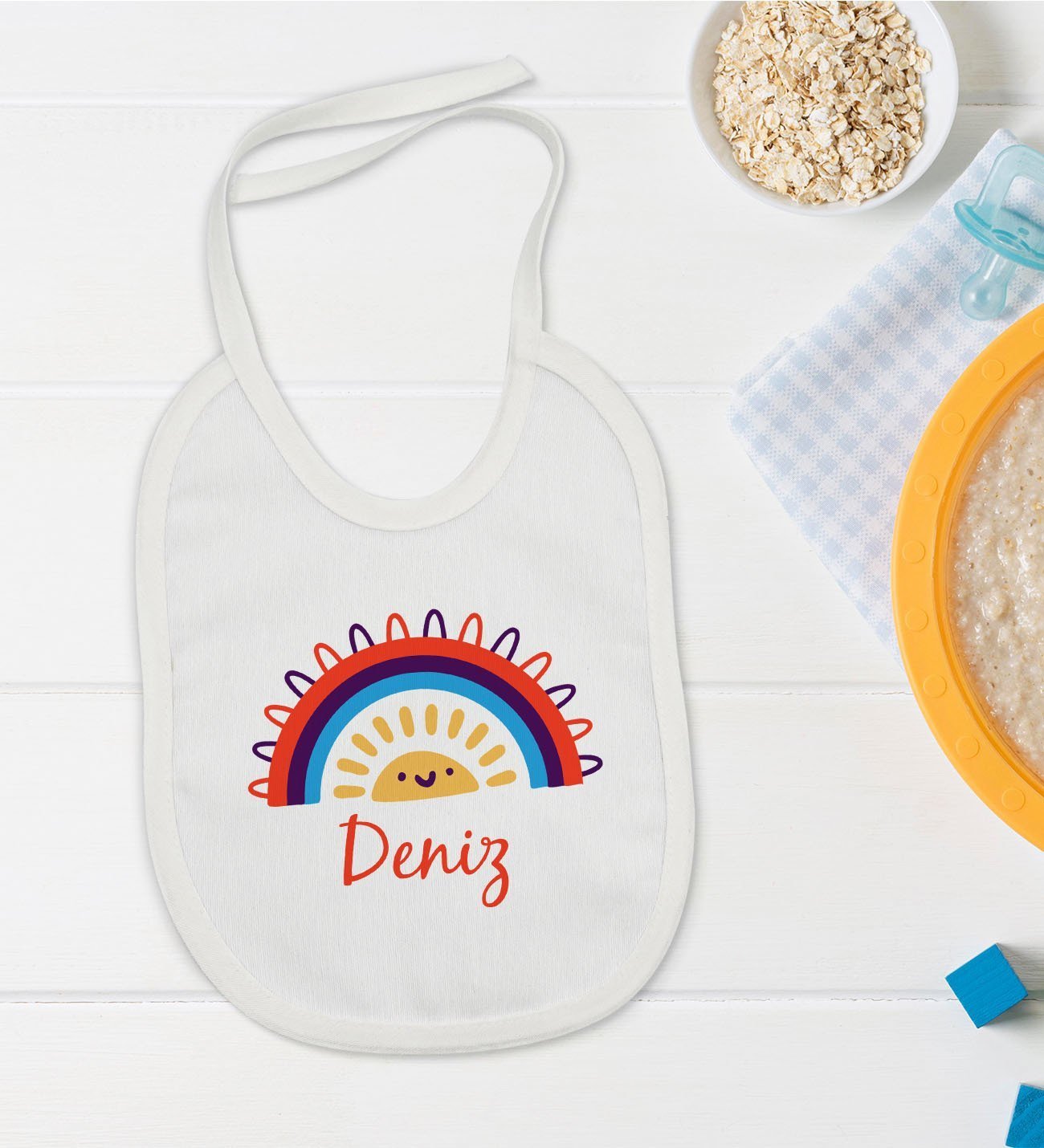 BK Kids Kişiye Özel İsimli Bebek Mama Önlüğü - Model 1