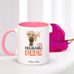 Kişiye Özel En Delikanlı Dede Pembe Kupa Bardak