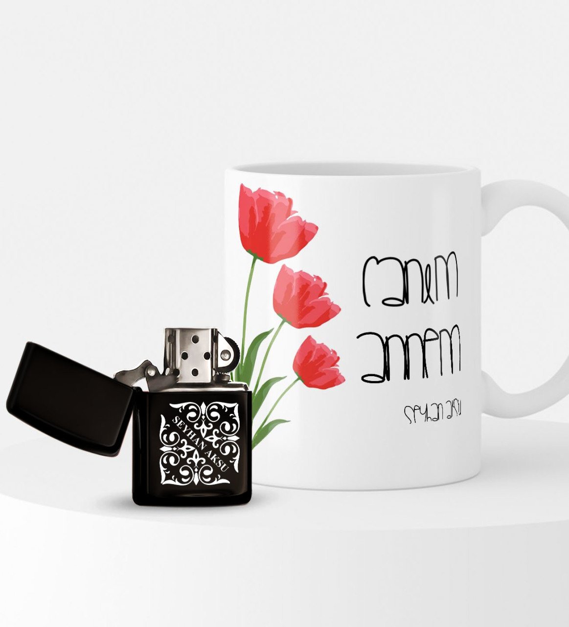 Kişiye Özel Canım Annem Çakmak ve Kupa Seti - 11