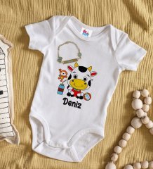 BK Kids Kişiye Özel İsimli Beyaz Bebek Body Zıbın ve Erkek Bebek Künyesi Hediye Seti-31