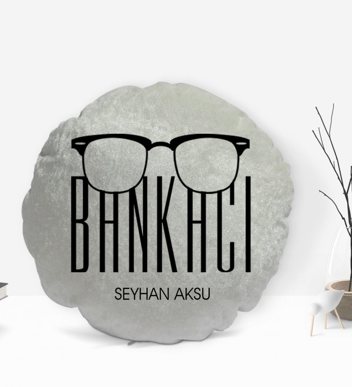 Kişiye Özel İsimli Bankacı Tasarımlı Dekoratif Kırlent Yastık-10