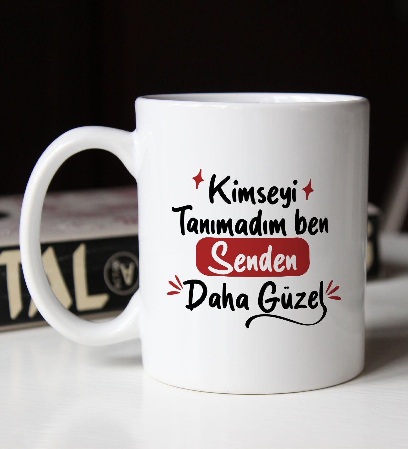 BK Gift Kimseyi Tanımadım Ben Tasarımlı Beyaz Kupa Bardak Arkadaşa Hediye , Doğum Günü Hediyesi-1