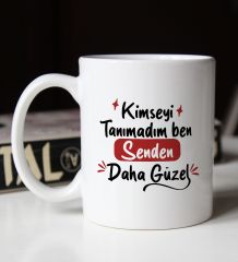 BK Gift Kimseyi Tanımadım Ben Tasarımlı Beyaz Kupa Bardak Arkadaşa Hediye , Doğum Günü Hediyesi-1