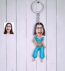 Kişiye Özel Oryantal Dansçı Karikatür Anahtarlık