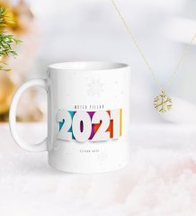 BK Gift Kişiye Özel 2023 Mutlu Yıllar Kupa ve Kar Tanesi Kolye-5
