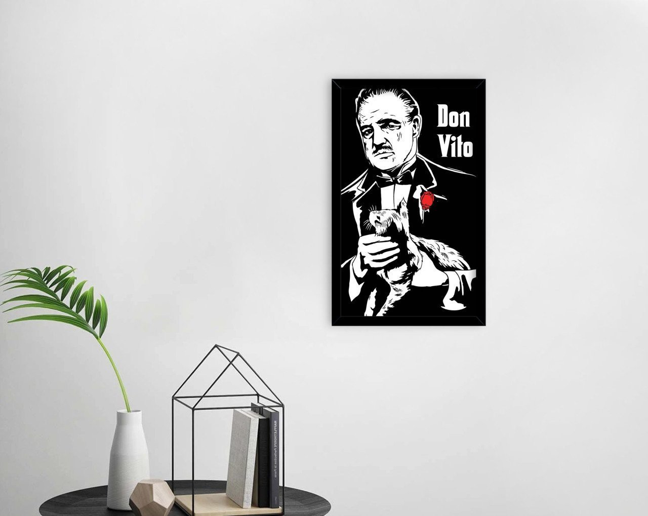BK Home Godfather Baba Tasarımlı Dekoratif Ahşap Siyah Çerçeveli Tablo-2