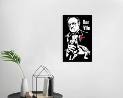 BK Home Godfather Baba Tasarımlı Dekoratif Ahşap Siyah Çerçeveli Tablo-2