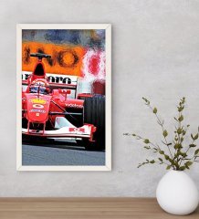 BK Gift Formula 1 Tasarımlı Dekoratif Ahşap Beyaz Çerçeveli Tablo-2