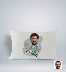 Kişiye Özel İsimli Erkek Cerrah Karikatürlü Dikdörtgen Araç Koltuk Yastığı-1