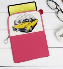 BK Gift Klasik Araç Tasarımlı Taşınabilir Koruyucu Tablet Kılıfı & Organizer Çanta - Pembe-5