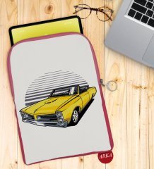BK Gift Klasik Araç Tasarımlı Taşınabilir Koruyucu Tablet Kılıfı & Organizer Çanta - Pembe-5