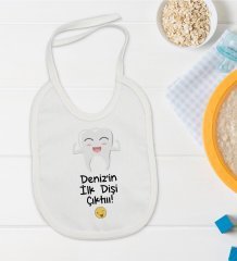 BK Kids Kişiye Özel İlk Diş Tasarımlı Bebek Mama Önlüğü - Model 1