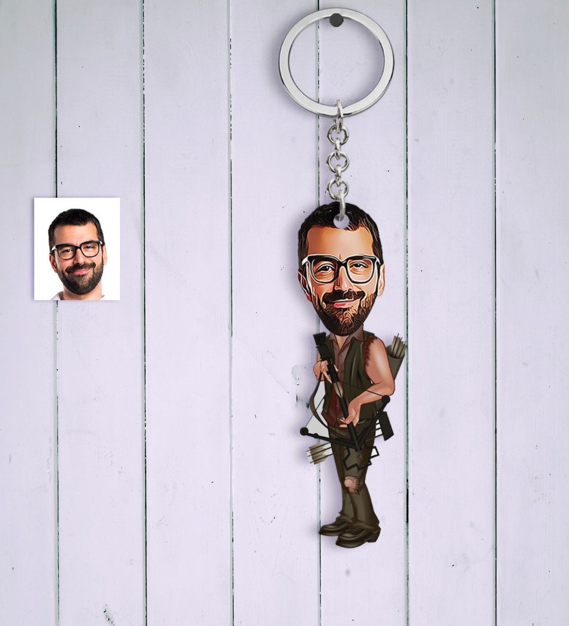 Kişiye Özel Bay Okçu Karikatür Anahtarlık