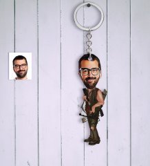 Kişiye Özel Bay Okçu Karikatür Anahtarlık