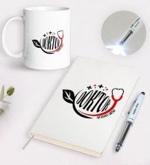Kişiye Özel Doktor Tasarımlı Defter Kupa ve Dokunmatik Işıklı Kalem Seti-10