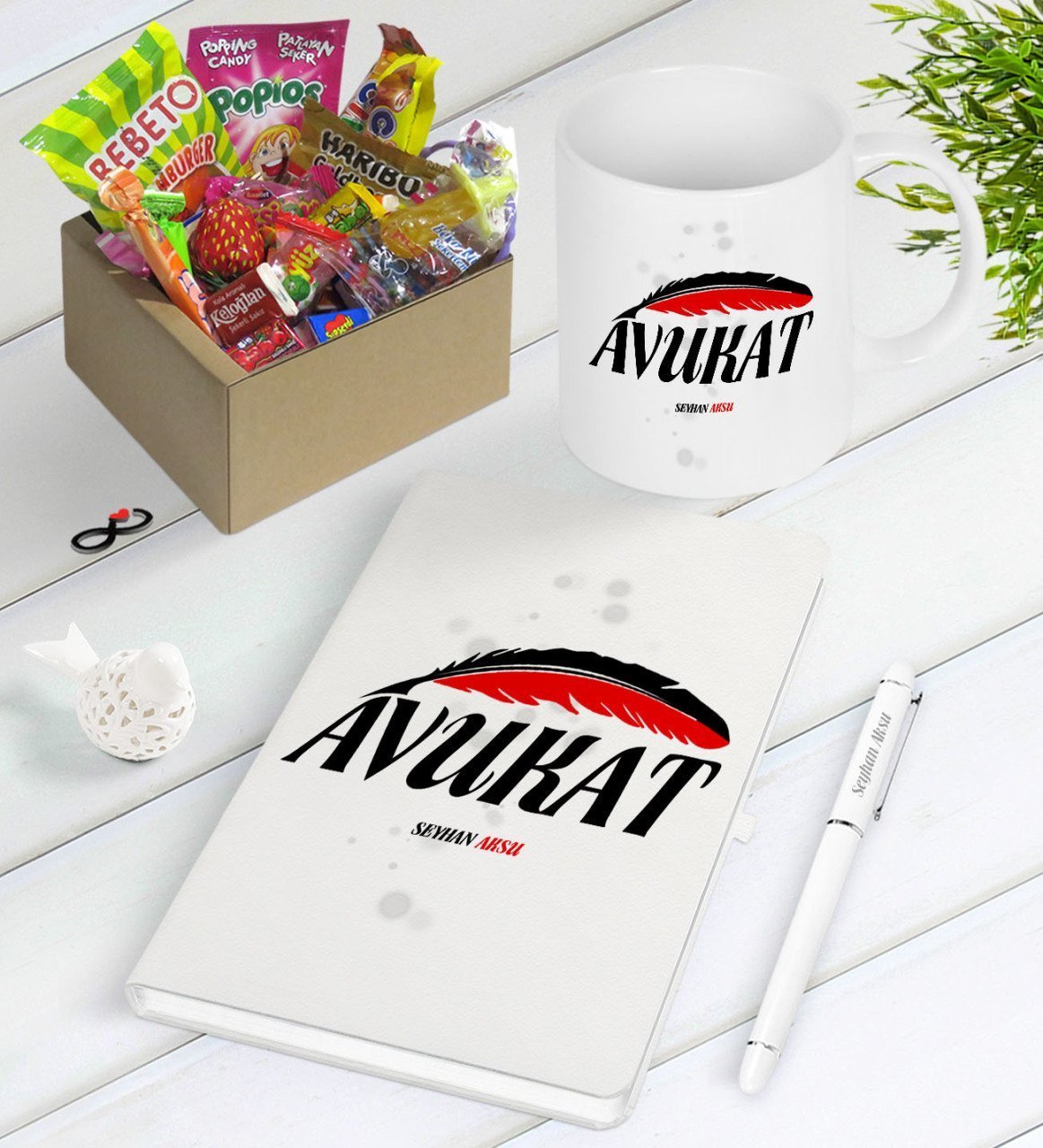 Kişiye Özel Avukat Nostaljik Lezzetler Defter Kalem Kupa Hediye Seti-7