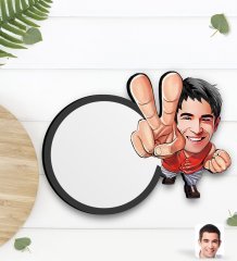 Kişiye Özel Erkek Karikatürlü Ahşap Bardak Altlığı-33