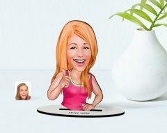 Kişiye Özel Abla Karikatürlü Ahşap Biblo Model-1