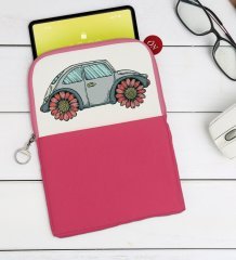 BK Gift Klasik Araç Tasarımlı Taşınabilir Koruyucu Tablet Kılıfı & Organizer Çanta - Pembe-4