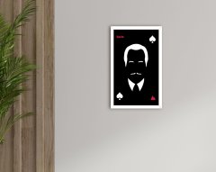 BK Home İsme Özel Godfather Baba Tasarımlı Dekoratif Ahşap Beyaz Çerçeveli Tablo-15