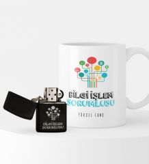 Kişiye Özel Bilgi İşlem Sorumlusu Temalı Çakmak ve Kupa Seti - 1