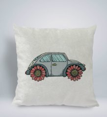 BK Gift Klasik Araç Tasarımlı Kare Araç Koltuk Yastığı-4