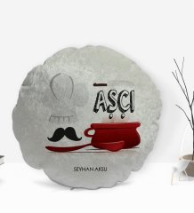Kişiye Özel İsimli Aşçı Tasarımlı Dekoratif Kırlent Yastık-2