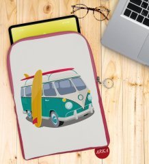 BK Gift Klasik Araç Tasarımlı Taşınabilir Koruyucu Tablet Kılıfı & Organizer Çanta - Pembe-3