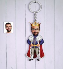 Kişiye Özel Kral Karikatür Anahtarlık