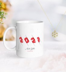 BK Gift Kişiye Özel 2023 Mutlu Yıllar Kupa ve Kar Tanesi Kolye-2
