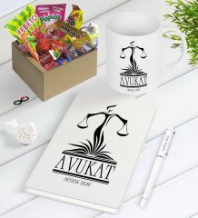 Kişiye Özel Avukat Nostaljik Lezzetler Defter Kalem Kupa Hediye Seti-5