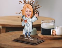 BK Gift Kişiye Özel Mezun Karikatürlü Ahşap Biblo-1 , Arkadaşa Hediye , Sevgiliye Hediye, Kişiye Özel Biblolar