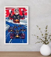 BK Gift Formula 1 Tasarımlı Dekoratif Ahşap Beyaz Çerçeveli Tablo-1