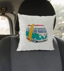 BK Gift Klasik Araç Tasarımlı Kare Araç Koltuk Yastığı-3