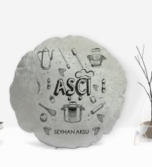 Kişiye Özel İsimli Aşçı Tasarımlı Dekoratif Kırlent Yastık-1