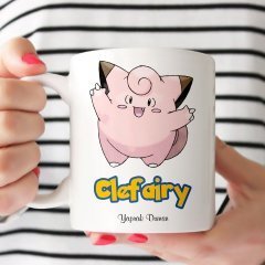 Kişiye Özel Pokemon Clefairy Beyaz Kupa Bardak