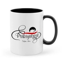 Kişiye Özel Mesleki Psikiyatrist Siyah Kupa Bardak - 4