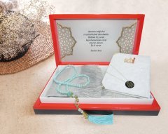 Kişiye Özel İsimli ve Mesajlı Kutuda Ayetel Kürsi Kolye ve Yasin-i Şerif Hediye Seti