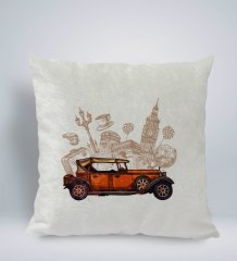 BK Gift Klasik Araç Tasarımlı Kare Araç Koltuk Yastığı-2